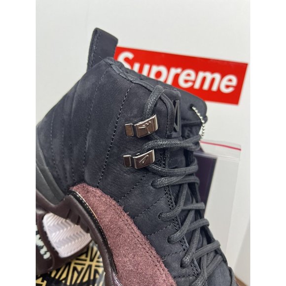 8.5W/7M Jordan 12 SP x A Ma Maniere “Black" DV6989-001 Black Maroon Basketball - Picture 9 of 13